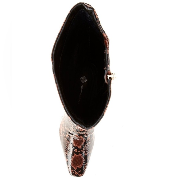 NWOB $198 Antonio Melani, the Valerie Snake Patent Leather Tall Dress Boots - Picture 6 of 8